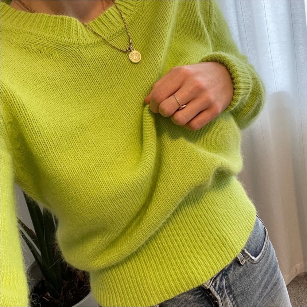 ACNE Studios Lia Mohair Sweater Acid Neon Green Small